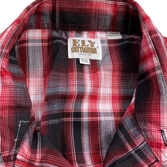 Fly Cattleman | Cowboy Button Up Shirt XXL Western Plaided Shirt Embroidered - Picture 11 of 13